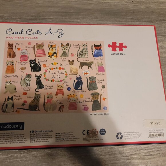 Cool Cats A-Z 1000 Piece Puzzle - Picture 2 of 2